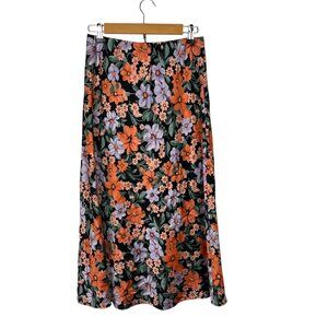 Y2L Maxi Slip Skirt Large Whimsigoth Witchy Satin Fairy Grunge Floral Purple